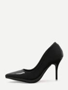 Romwe Black Pointed Out Stiletto Heels Pumps