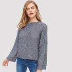 Romwe Marled Knit Ribbed Trim Sweater