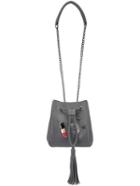 Romwe Grey Lipstick Stars Bead Bag