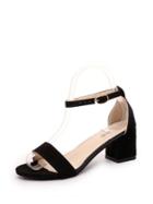Romwe Block Heeled Ankle Strap Sandals