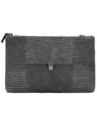 Romwe Grey Buckle Snakeskin Satchel Bag