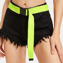 Romwe Neon Lime Plastic Buckle Detail Belt