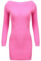 Romwe Long Sleeve Bodycon Red Dress