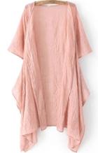 Romwe Short Sleeve Asymmetrical Pink Top