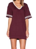 Romwe Wine Red Raspberry Burgundy V Neck Inch Striped Mini Dress