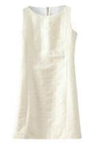 Romwe Floral Print White Sleeveless Dress