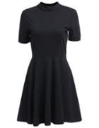 Romwe Stand Collar Pleated Dress