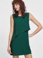 Romwe Green Sleeveless Ruffle Dress With Zipper Back