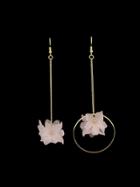 Romwe Acrylic Flower Shape Long Dangle Earrings
