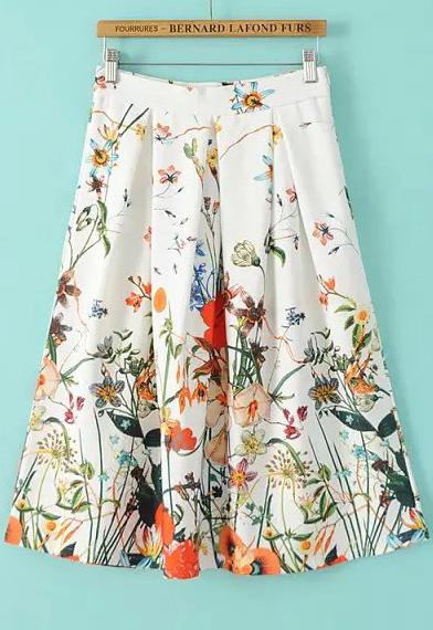 Romwe With Zipper Florals Wide Leg Shorts