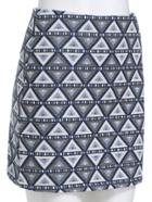 Romwe Geometric Print Fitted Blue Skirt