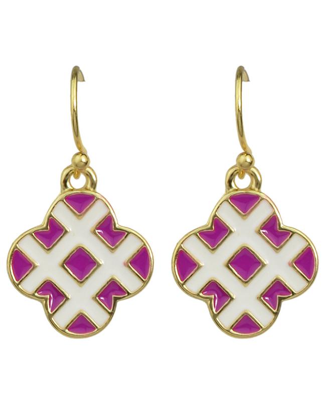 Romwe Geometric Sample Flower Drop Earrings