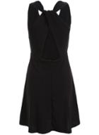 Romwe Open Back Pleated Black Dress