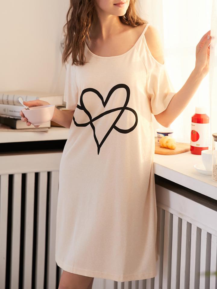 Romwe Herat Print Cold Shoulder Dress