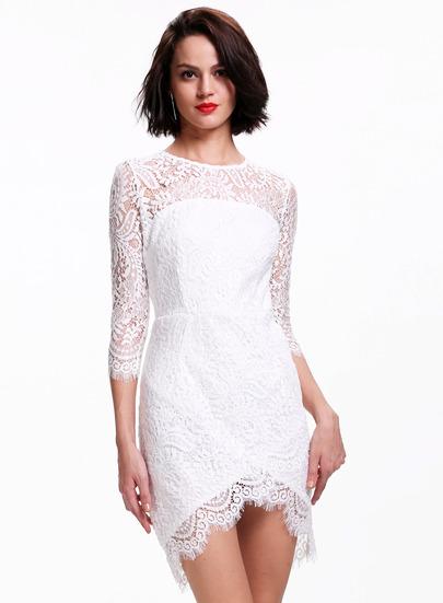 Romwe Floral Crochet Bodycon Dress