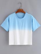 Romwe Ombre Blue T-shirt