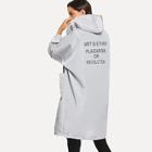 Romwe Letter Print Hooded Longline Coat