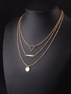 Romwe Open Triangle Layered Chain Necklace