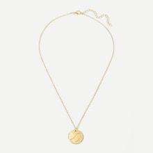 Romwe Libra Engraved Round Pendant Necklace 1pc