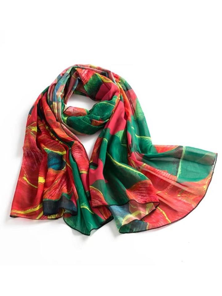 Romwe Tropical Print Scarf