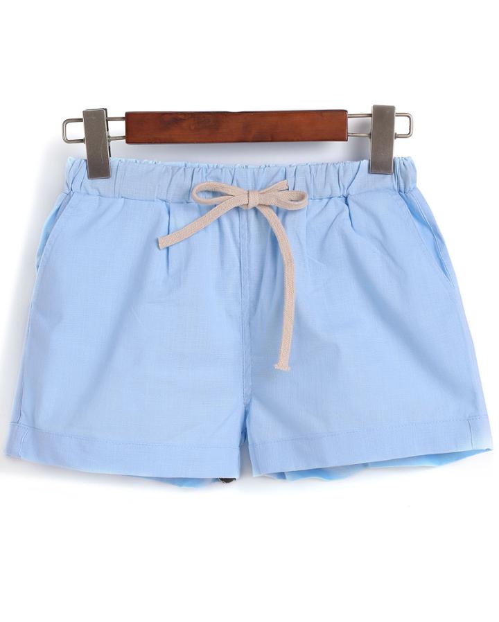 Romwe Drawstring With Pockets Shorts