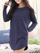 Romwe Star Print Seamless Curved Hem Dress