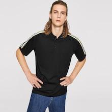 Romwe Men Contrast Striped Side Polo Shirt