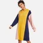 Romwe Cut And Sew Hooded Dress