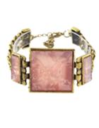 Romwe Pink Stone Chunky Bracelet