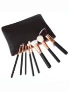 Romwe 8 Pieces Professional Cosmetic Makeup Brush Set With Black Bag