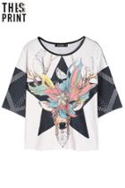 Romwe Romwe Hand-drawn Deer T-shirt