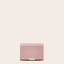 Romwe Texture Embossed Fold Over Wallet