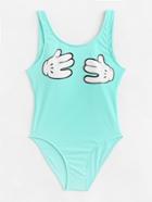 Romwe Finger Print Swimsuit