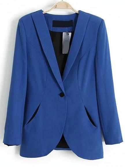 Romwe Shawl Collar Single Button Blazer