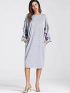 Romwe Split Exaggerated Frill Sleeve Dress