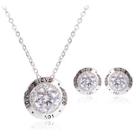 Romwe Rhinestone Necklace & 1pair Stud Earrings