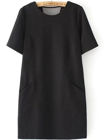 Romwe Mesh Paneled Short Sleeve Dress