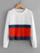 Romwe Color Block Sweatshirt