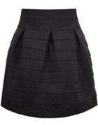 Romwe Striped Flare Black Skirt