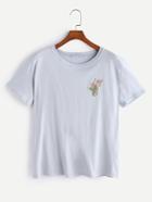 Romwe Embroidered T-shirt