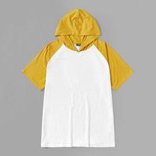 Romwe Guys Raglan Sleeve Hoodie Tee