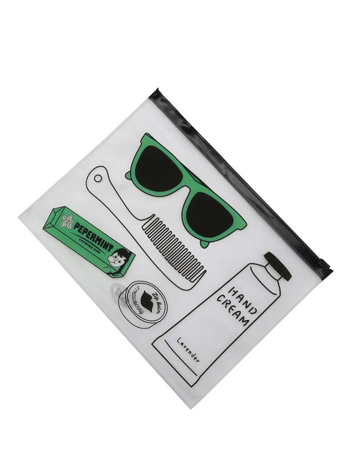 Romwe Mixed Print Clear Pouch