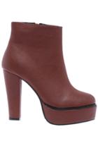 Romwe Elegant Brown Ankle Boots