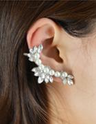 Romwe Rhinestone Long Cuff Earring