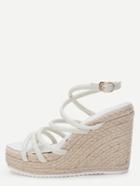 Romwe White Strappy Espadrille Wedge Sandals