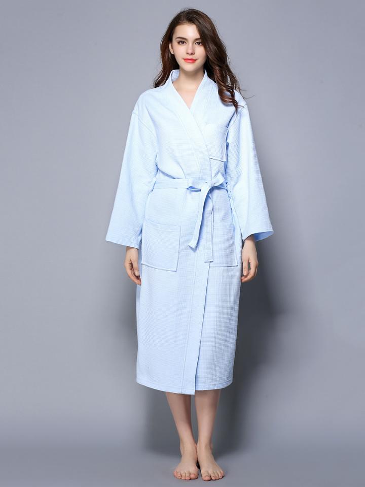 Romwe Self Tie Textured Robe