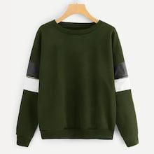 Romwe Zip Side Cut And Sew Panel Sweatshirt