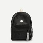 Romwe Gingham Detail Smile Patch Backpack