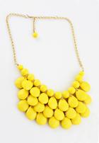 Romwe Charming Style Shine Yellow Beads Necklace