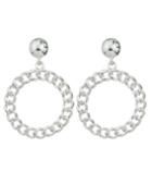 Romwe Silver Plated Big Round Earrings